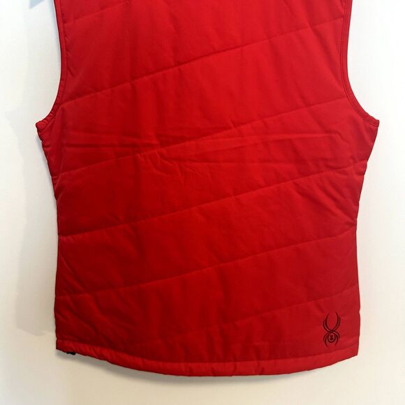 Spyder Ladies Vest Size 8 Full Zip-up Red Black Solid Casual Fall Winter Warm - Picture 11 of 16